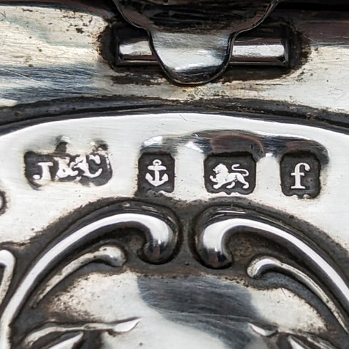 1905年 英国アンティーク 純銀製 ジュエリーボックス 202g Jones & Crompton